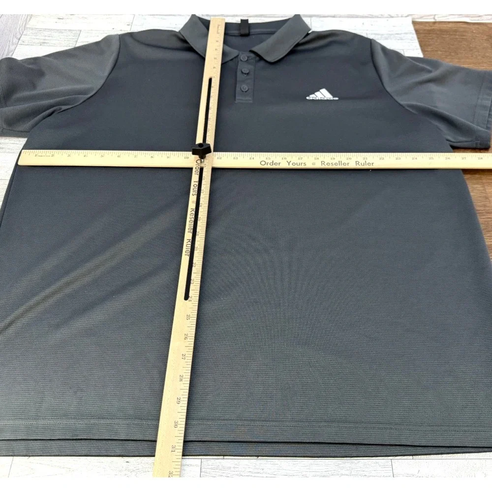 Adidas Prime Green Golf‎ Polo Shirt Mens Golf Shirt Casual Gray XXL 2XL